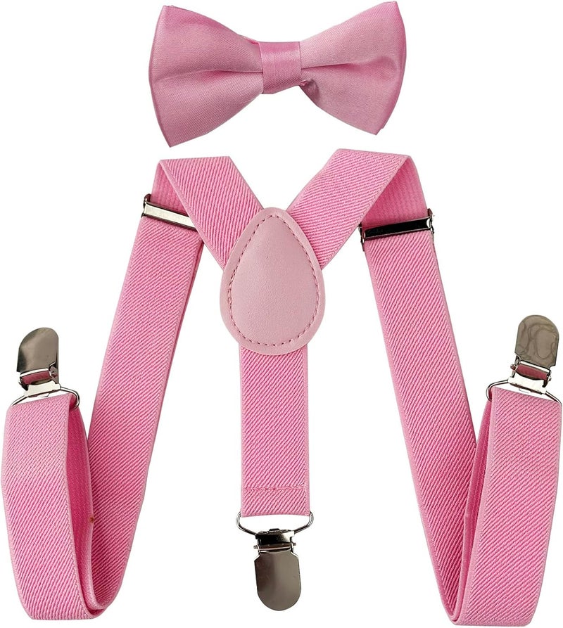 SEVENHEAD Store Child Kids Suspenders Bowtie Set Adjustable Elastic Y-Back Design with Strong Metal Clips for Boys and Girls - Image 1